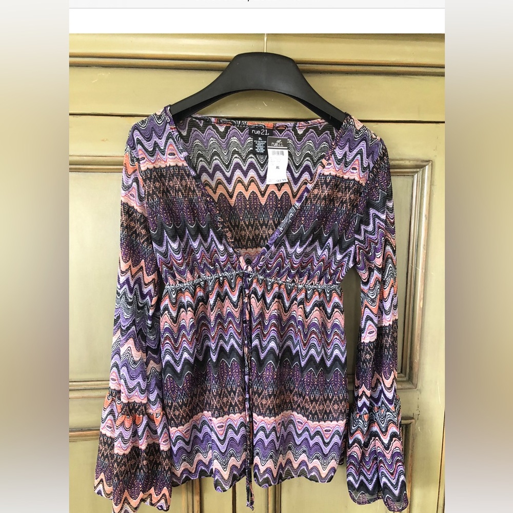 Rue 21 colorful retro blouse.